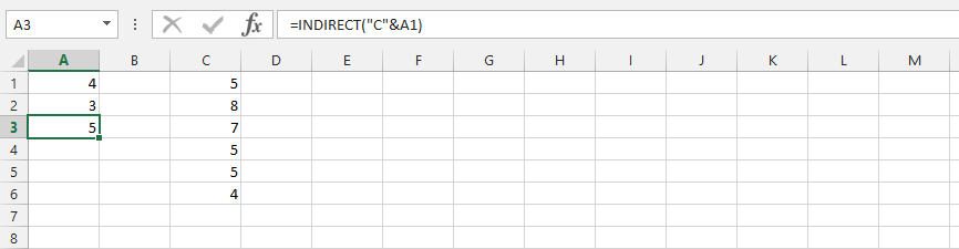 Indirect Function with Text